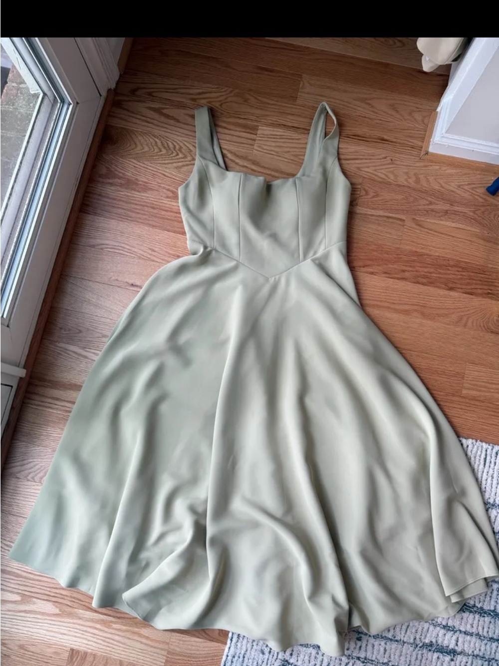 Odd Muse Light Sage Maxi Dress with Square Neck - Picture 5 of 6
